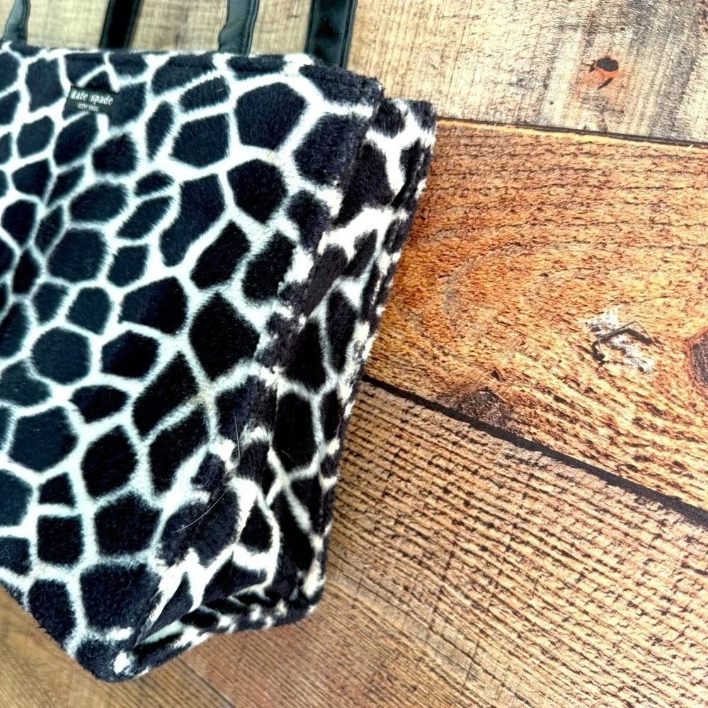 Kate Spade Vintage Y2K Faux Fur Animal Print Tote Bag